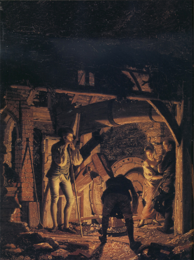 Joseph wright of derby An Iron Forge Viewed from Without